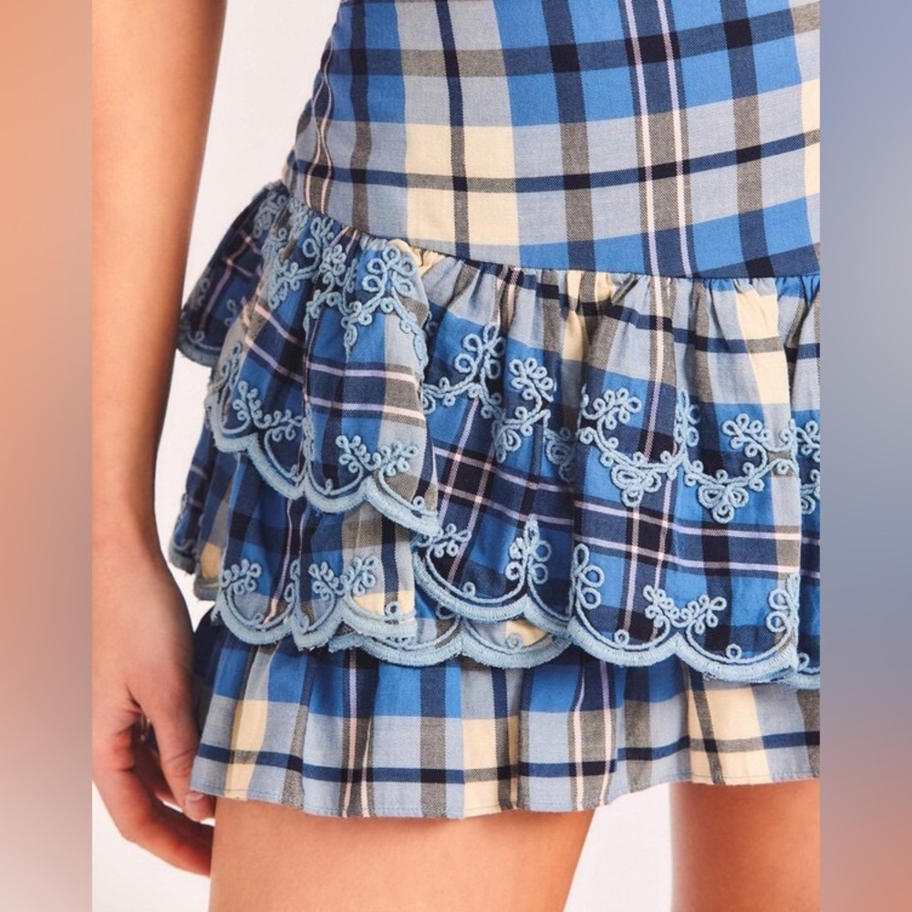Love Shack Fancy Como Plaid Mini Skirt